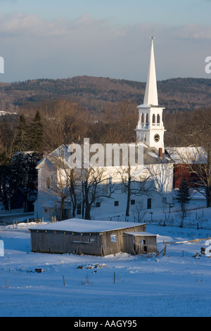 Le centre-ville de Peacham Vermont en hiver Banque D'Images