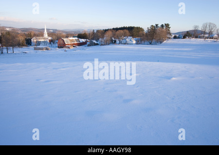 Le centre-ville de Peacham Vermont en hiver Banque D'Images