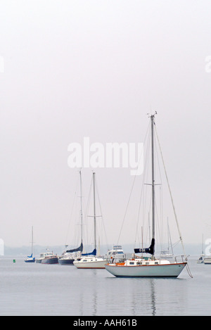 Voiliers dans la brume Banque D'Images