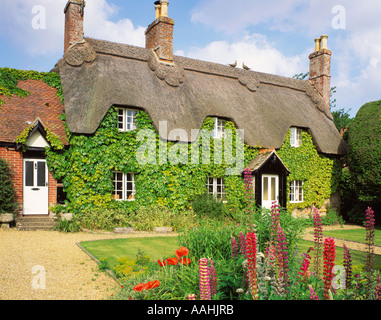 Go WIMBORNE DORSET ST GILES THATCH COTTAGE GARDEN Banque D'Images