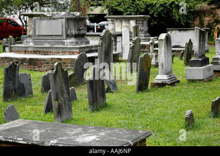 Au cimetière de l'Église congrégationaliste circulaire Charleston, Caroline du Sud Banque D'Images