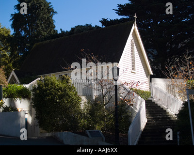 Chapelle de la rue Bolton cemetery réplique de la chapelle mortuaire anglican d'origine NZ Wellington Banque D'Images