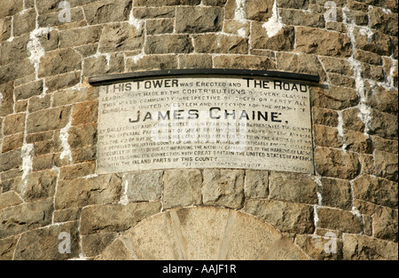 Détail de plaque sur James Boucher monument, Larne, comté d'Antrim, en Irlande du Nord. Banque D'Images