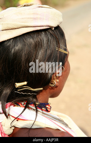 À Tribeswomen le marché à Bissamcuttack, Chatikona, près de Mirbel, Orissa, Inde Banque D'Images