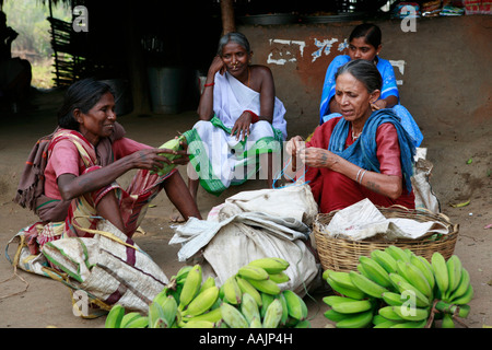 Au marché à Bissamcuttack, Chatikona, près de Mirbel, Orissa, Inde Banque D'Images