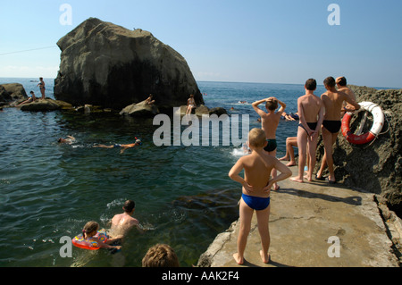 La Crimée Alupka beach Banque D'Images