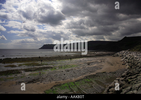 Surplombant la mer depuis Robin Hoods Bay Banque D'Images