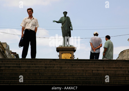 Odessa, Immanuil de Risheleu statue, Potemkine Banque D'Images