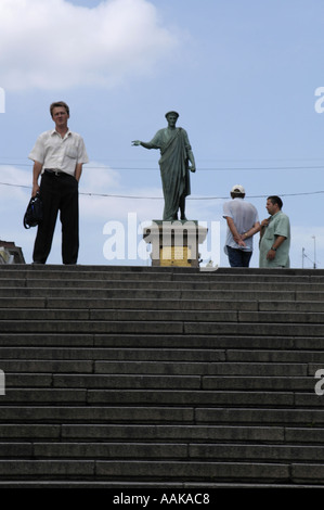 Odessa, Immanuil de Risheleu statue, Potemkine Banque D'Images