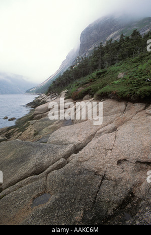 Fjord sur la côte sud de Terre-Neuve Canada Banque D'Images