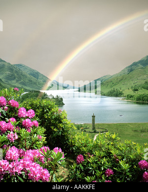 GB - Ecosse : Mémorial de Glenfinnan et Loch Shiel dans les Highlands Banque D'Images