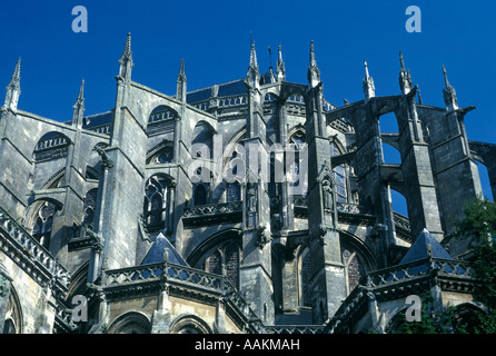 1980 arcs-boutants CATHÉDRALE LE MANS FRANCE Banque D'Images