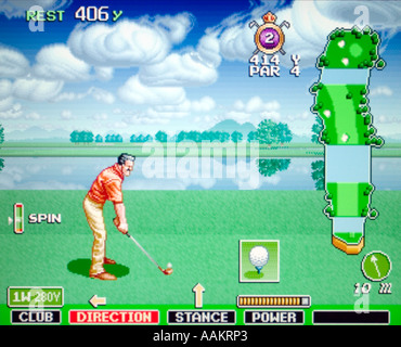 Titre majeur 2 Golf Tournament Leader Irem Corp 1992 vintage arcade jeu vidéo d'écran - EDITORIAL UTILISEZ UNIQUEMENT Banque D'Images