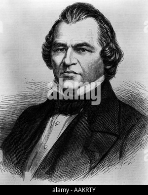 PORTRAIT ANDREW JOHNSON 1808 - 1875 17e président des États-Unis après l'ASSASSINAT DE LINCOLN en accusation et acquitté Banque D'Images