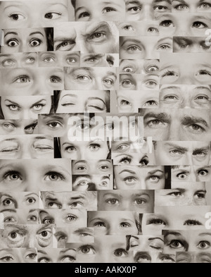 1960 MONTAGE DES YEUX Banque D'Images