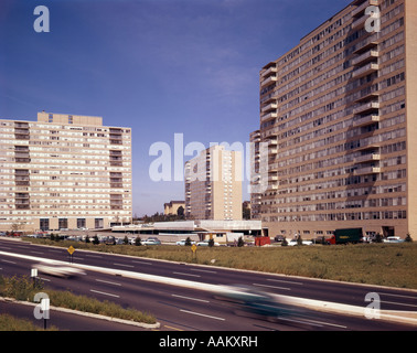 Années 1950 Années 1960 PHILADELPHIA IMMEUBLES JARDIN DE PRINTEMPS, près de Musée d'art de grande hauteur de l'HABITATION Banque D'Images