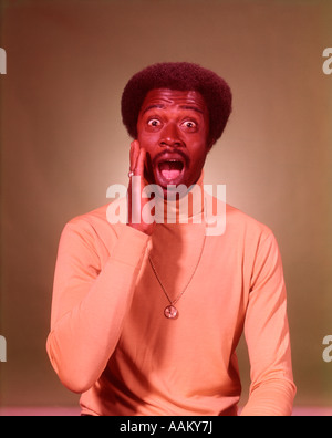 1960 PORTRAIT AFRICAN AMERICAN MAN avec expression drole Banque D'Images
