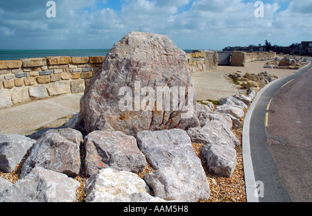 Adaptation aux changements climatiques, défenses marines, Seaview, Ryde, Isle of Wight, Angleterre, Royaume-Uni, GB. Banque D'Images