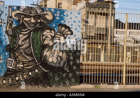 Street art graphite à Ramos suburbian région de Rio de Janeiro Brésil Banque D'Images