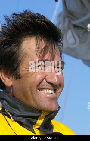 La Turquie, au sud-ouest, du golfe de Fethiye. Skipper de goélette Amazon Solo : Safak. Karabiyikli Grand sens de l'humour Banque D'Images