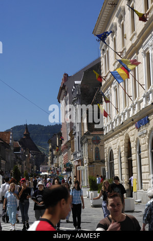 Brasov, strada republicii, zone pedastrian Banque D'Images