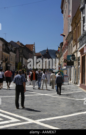 Brasov, strada republicii, zone pedastrian Banque D'Images