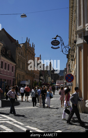 Brasov, strada republicii, zone pedastrian Banque D'Images