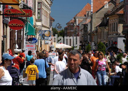 Brasov, strada republicii, zone pedastrian Banque D'Images