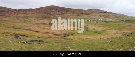 UK Ecosse Îles Hébrides extérieures Barra Balle na Craighe Craigston valley vue panoramique Banque D'Images