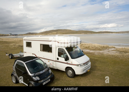 UK Ecosse Îles Hébrides extérieures Barra camping à la plage de Traigh Mhor Banque D'Images