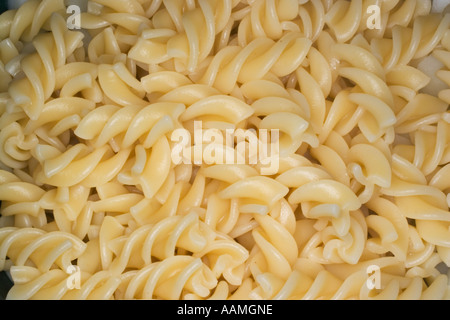 Les spirales de pâtes cuites Banque D'Images