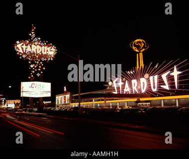 1970 LAS VEGAS CASINO STARDUST DE NUIT Banque D'Images