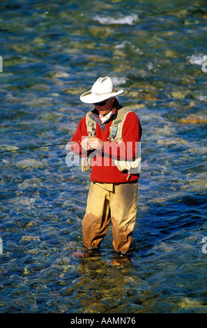 IDAHO liage pêcheur sur la rivière Salmon fly Stanley Celebrations Banque D'Images