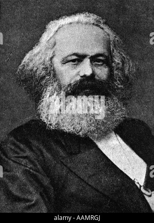 KARL MARX 1818-1883 Économiste philosophe allemand Friedrich Engels A ÉCRIT AVEC RÉVOLUTIONNAIRE manifeste communiste Banque D'Images
