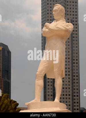 Statue de Sir Stamford Raffles à Singapour Banque D'Images