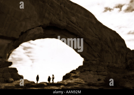 Fenêtre nord. Arches National Park. Près de Moab. État de l'Utah. USA Banque D'Images