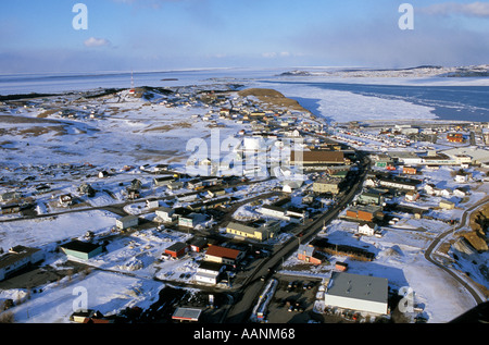 Canada,Québec Vue aérienne de l'île de la Madeleine en hiver Banque D'Images