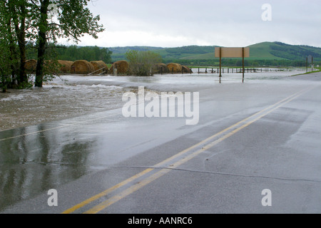 2005 Inondations dans le sud de l'Alberta Canada Banque D'Images