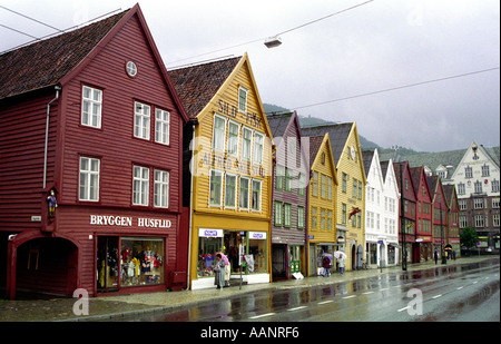 Bryggen Bergen Norvège Banque D'Images