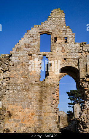 L'effondrement des murs de l'abbaye de Jervaulx près de Ripon dans le North Yorkshire Angleterre Banque D'Images