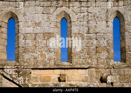 L'effondrement des murs de l'abbaye de Jervaulx près de Ripon dans le North Yorkshire Angleterre Banque D'Images