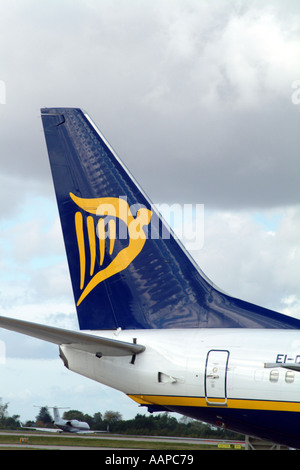 Logo de l'empennage de Ryanair sur un Boeing Banque D'Images