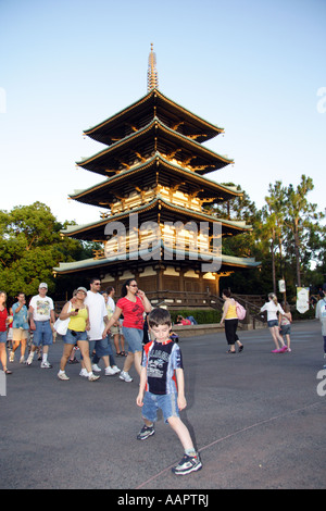 Le Pavillon du Japon de la pagode à partie de la vitrine mondiale au sein du parc Epcot de Walt Disney World Banque D'Images