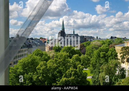 La Suède, Stockholm, Humlegarden, à partir de la fenêtre d'Lydmar Hotel Banque D'Images