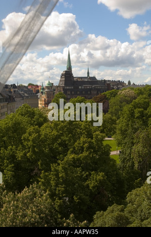 La Suède, Stockholm, Humlegarden, à partir de la fenêtre d'Lydmar Hotel Banque D'Images