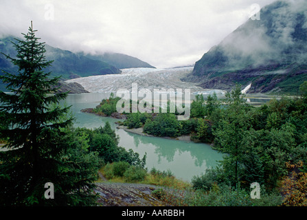 MENDENHALL GLACIER comme semblent le PRF MENDENHALL LAKE ALASKA JUNEAU Banque D'Images