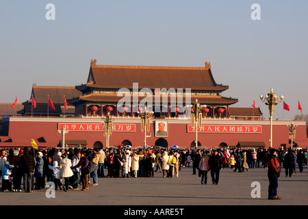 Entrée de la Cité interdite à la place Tiananmen avec Mao Tse Toung photo sur Beijing Chine Banque D'Images