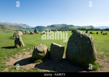 Le cercle de pierres de Castlerigg, près de Keswick, Parc National de Lake District, Cumbria, England, UK Banque D'Images