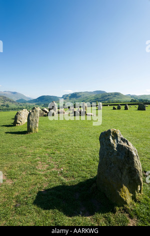 Le cercle de pierres de Castlerigg, près de Keswick, Parc National de Lake District, Cumbria, England, UK Banque D'Images