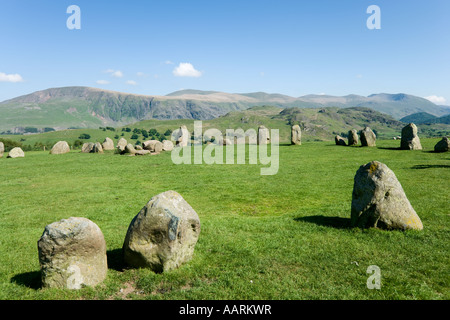 Le cercle de pierres de Castlerigg, près de Keswick, Parc National de Lake District, Cumbria, England, UK Banque D'Images